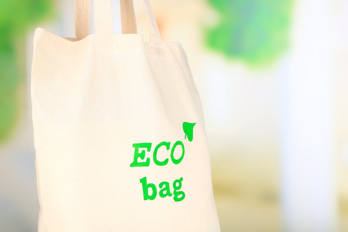 Eco Bag on Nature Background